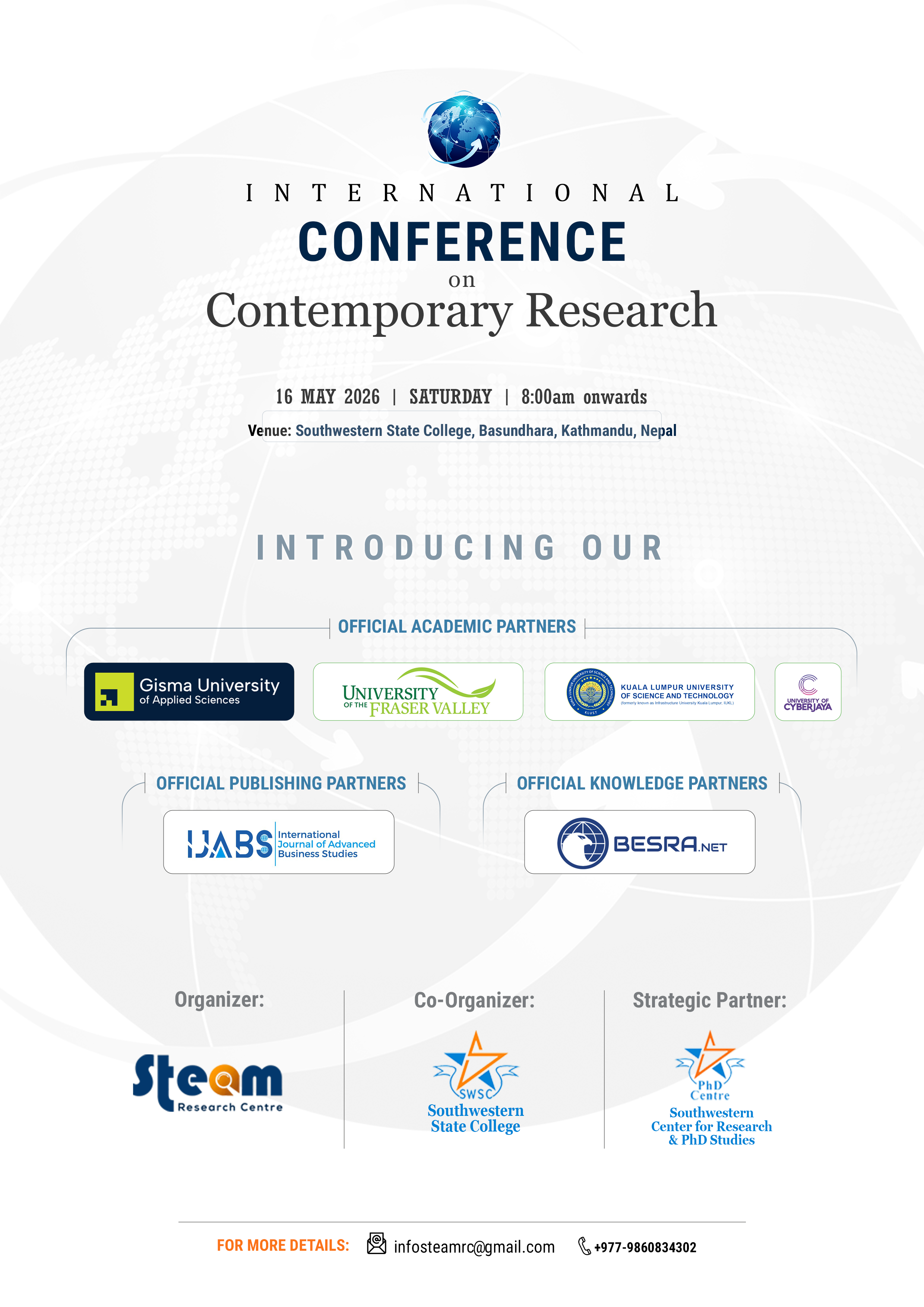 ICCR 2026 All Partners — Academic, Publishing, Knowledge Partners, Organizers